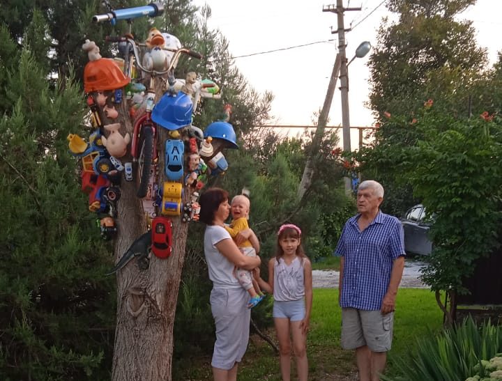 Игрушковое дерево под Новороссийском приманивает детей