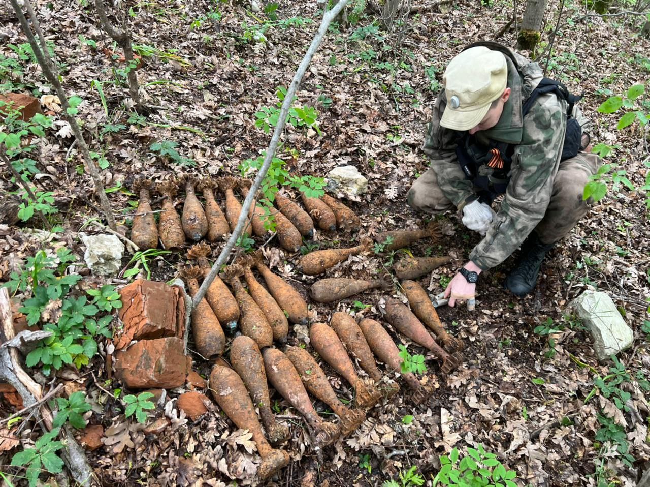 В Новороссийске нашли 28 немецких миномётных мин времён войны и стихийное фашистское кладбище