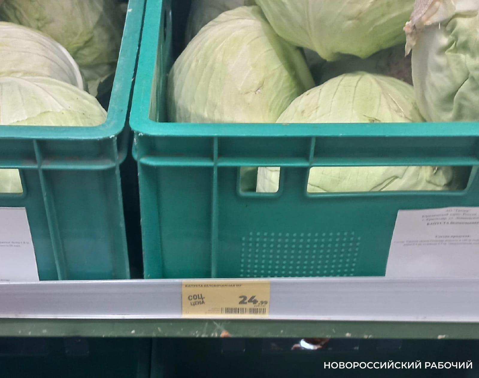 На рынках Новороссийска капуста дороже, чем в магазинах