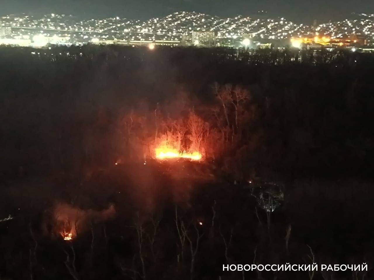 В районе Цемесской рощи Новороссийска произошло возгорание