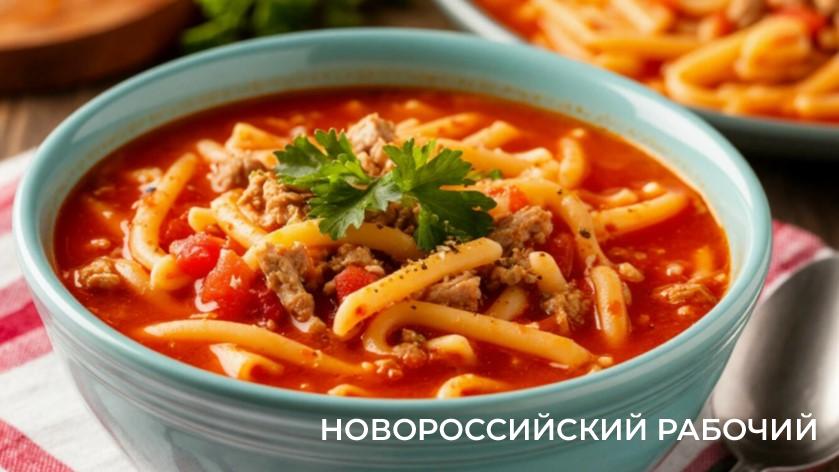 Быстрый суп с индейкой и спагетти