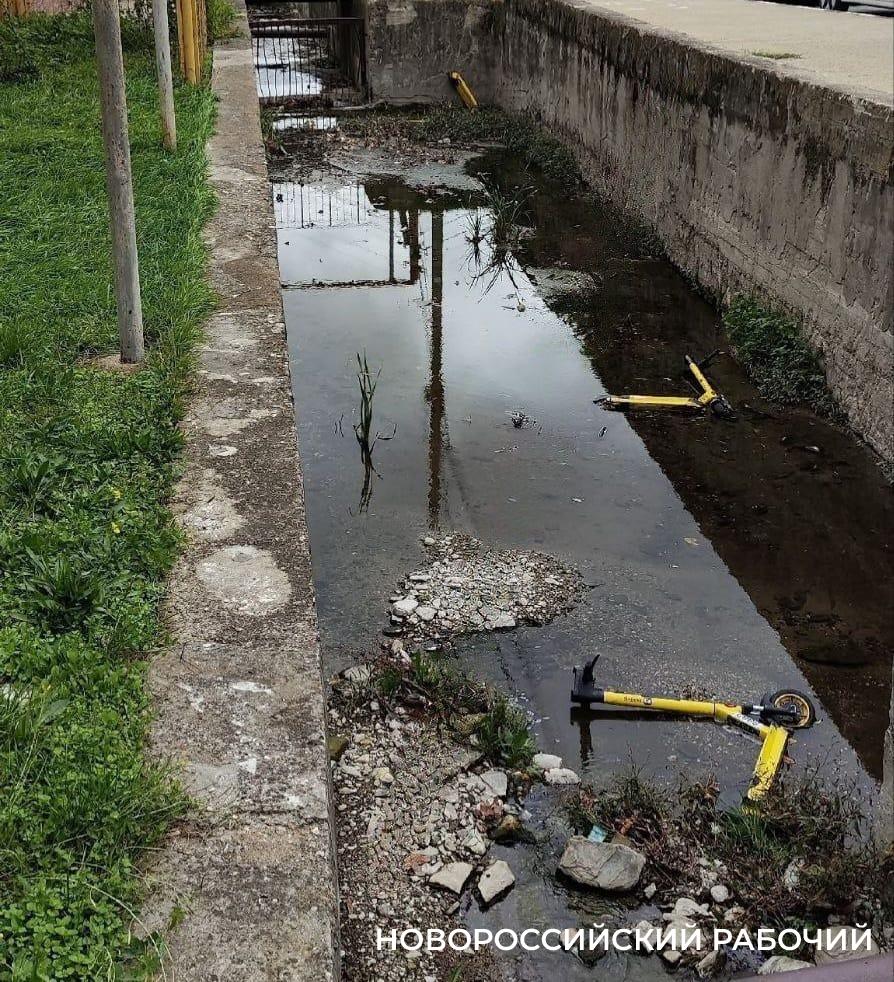 В Новороссийске брошенные на улицах электросамокаты теперь топят в ливневках