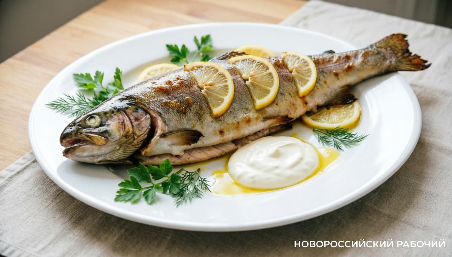 Запечённая форель с лимоном и сметанным соусом: праздничное прощание с рыбой перед постом