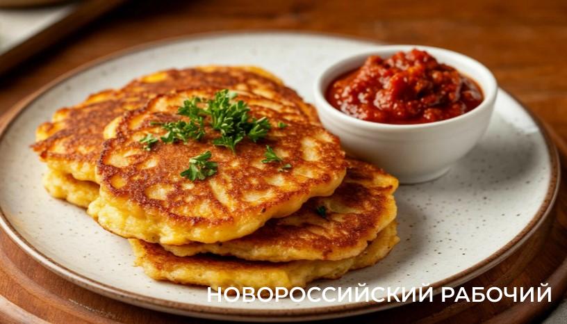Деруны с мясным соусом