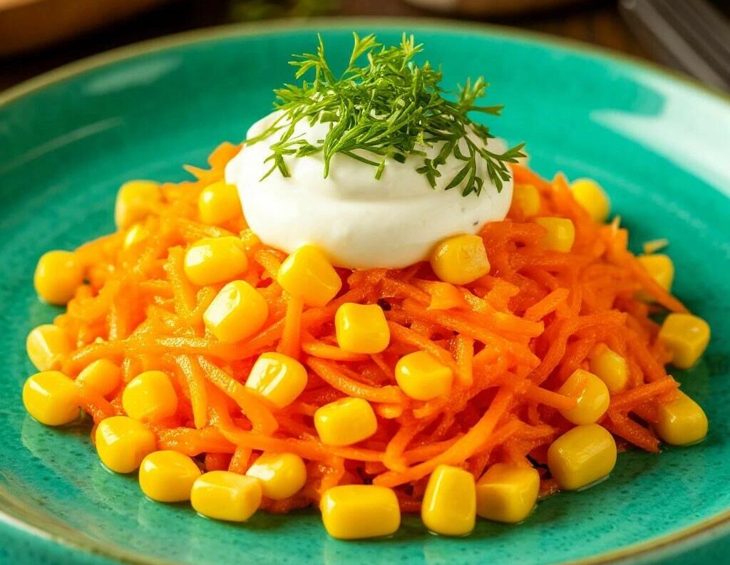Салат с кукурузой, морковью, чесноком – на все случаи