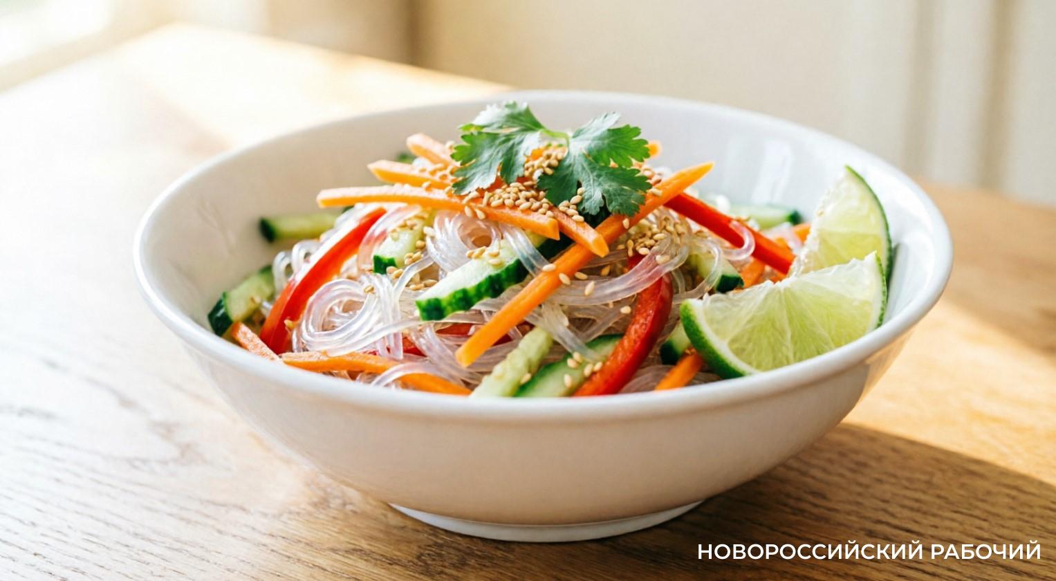 Классический салат «Фунчоза с овощами по-корейски» за 15 минут