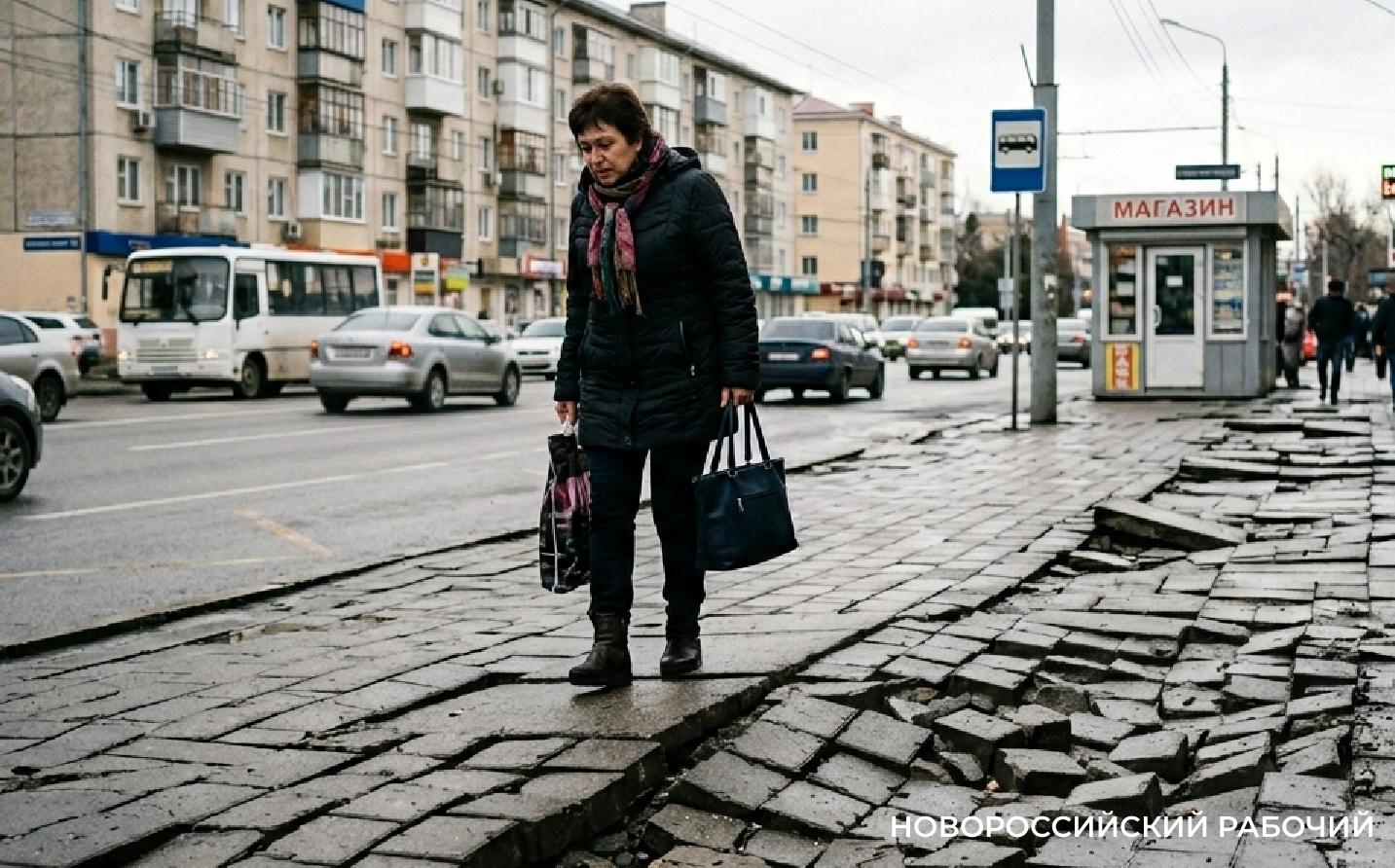 Жительница Новороссийска просит заменить побитую плитку