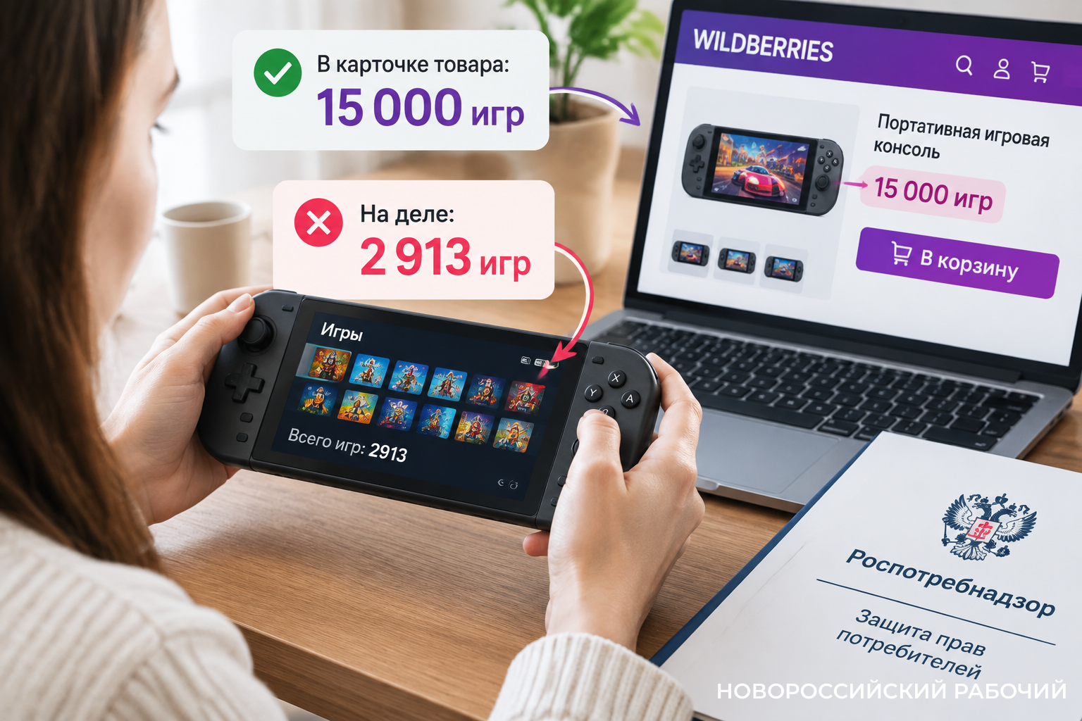Жительнице Новороссийска «недодали» игр в консоли: вместо 15 тыс. только 2 тыс.
