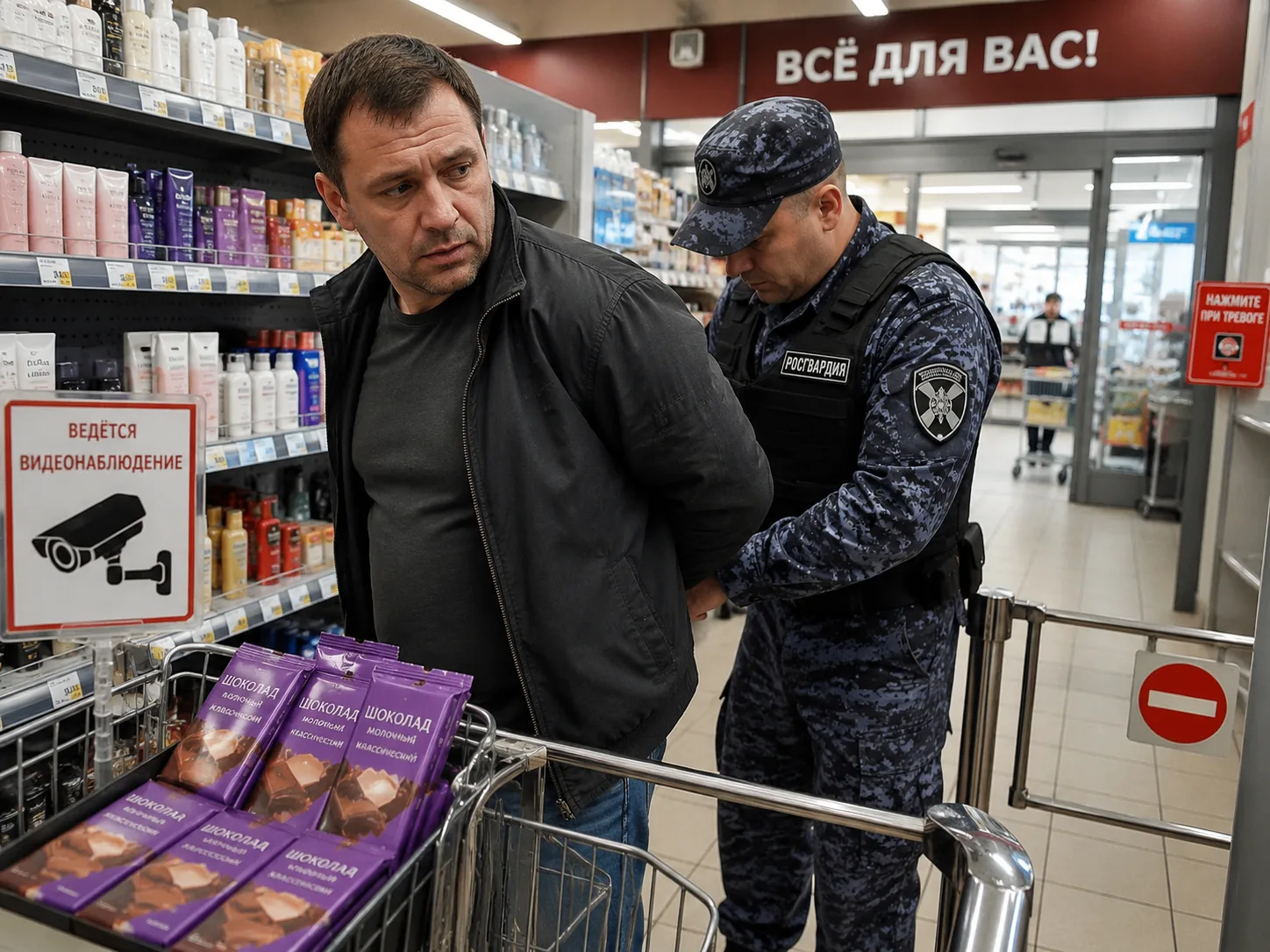 Пьяный новороссиец пытался украсть из магазина шоколадки для любимой