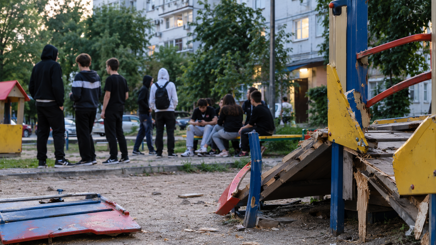 Детскую площадку разгромили, жителей лишили тишины: в Новороссийске ищут юных хулиганов