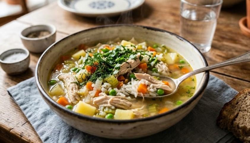 Куриный суп с рисом: простой обед для всей семьи